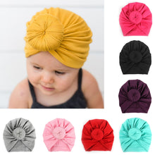 Load image into Gallery viewer, 2019 Baby cotton blends Headband Soft Rabbit Bowknot Turban Hair Bands for Children Girls Elastic Headwrap Children Baby Turban