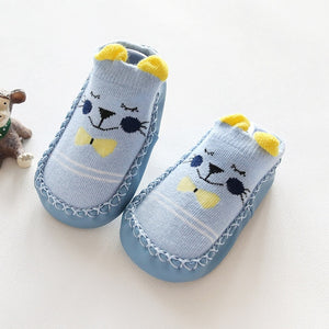 0-1-3 Years Old Spring Autumn Winter Infant Funny Socks Baby Socks Non-slip Floor Socks Leather Sole Cartoon Cotton Baby Socks