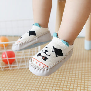 0-1-3 Years Old Spring Autumn Winter Infant Funny Socks Baby Socks Non-slip Floor Socks Leather Sole Cartoon Cotton Baby Socks